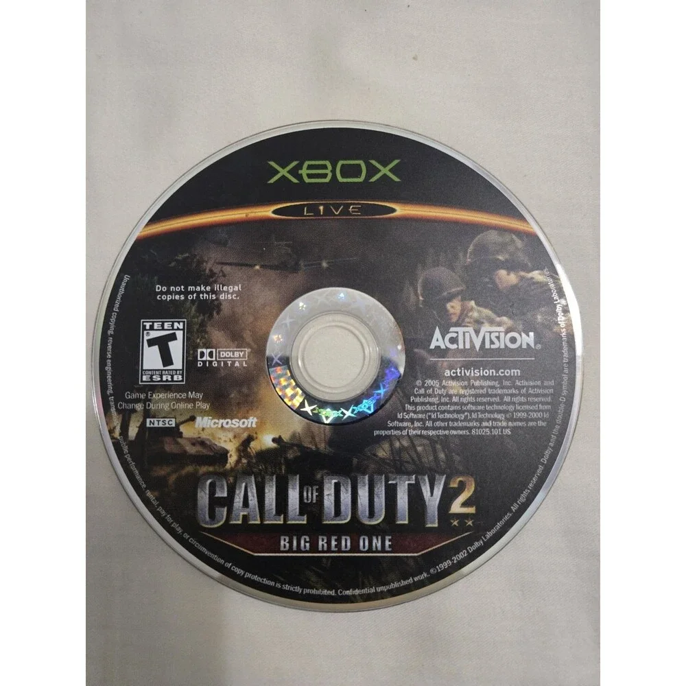 Call Of Duty 2 Big Red One (Xbox, 2005) DISC ONLY